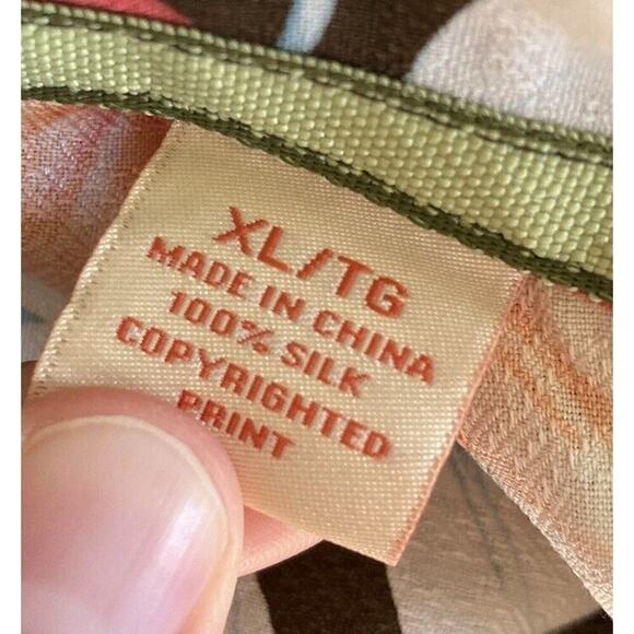 Tommy Bahama Button Up 100% Silk Shirt Size XL Men’s Brown Short Sleeve - Picture 4 of 8